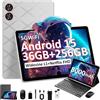 Generic Android 15 Tablet 11 Pollici con 36GB+512GB (TF 1TB), 4G LTE e 5G WiFi, 2000 * 1200 IPS, Octa-Core/8000mAh/8MP+13MP/Widevine L1/OTG/GPS/15W, Tablet con Tastiera/Mouse/Custodia - Grigio