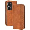 Topme Cover per ASUS Zenfone 10 / ASUS Zenfone 9 (5.9 Inches) Custodia Case, Custodia per Telefono in Pelle Elegante Slot per Schede Testurizzato.Marrone