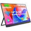 MAGICRAVEN 16 2.5K Monitor Portatile Wireless (WiFi), 2560×1600 Schermo Portatile Batteria Integrata（8000mAh), Monitor Portatil Senza Fili (16:10), Supporto AirPlay/Miracast, per Laptop/PC/Mac/Telefono/Tablet