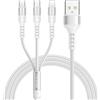 RAVIAD Multi Cavo di Ricarica, 3 in 1 Multiplo Cavetto Micro USB Tipo C Nylon Intrecciato Cavo di Ricarica USB per Phone 14/13, Samsung Galaxy/Honor/Nexus 6P 5X/Google Pixel/Redmi -1.2M