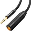 TISINO Adattatore per cuffie da 1/4 femmina a 3,5 mm maschio, adattatore mini stereo da 6,35 mm a 3,5 mm per amplificatori, chitarra, cuffie, amplificatori, ecc. - 1,5 m