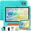 ZIOVO Tablet Bambini 10 Pollici Tablets Android 15, 30GB RAM+64GB ROM(TF 2TB), 5G WiFi Tablets,Gemini AI/Octa-Core/Widevine L1/Face ID/Parentale Controllo/6000 mAh/BT 5.0, Tablet con Eva Caso-Verde