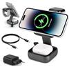 Aolso Stazione di Ricarica Pieghevole 3 in 1, Caricatore Wireless Magnetico, Caricatore iPhone da 12 a 17, Apple Watch Ultra/SE e Serie da 2 a 10, AirPods 2/3/4/Pro/Pro 2 - Grigio