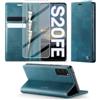 Idhiem Cover per Samsung Galaxy S20 FE 5G/4G Portafoglio Pelle PU Premium [con Vetro Temperato] [Blocco RFID] [Funzione di Supporto] [Custodia Portafoglio Antiurto] Bumper Flip Case, Blu verde