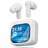 Canareen Cuffie Bluetooth con Touchscreen, Auricolari In-Ear Senza Fili, Auricolari Bluetooth 5.4, con Cancellazione Del Rumore ANC+ENC, IPX7 Impermeabili, Immersiver Deep Bass Bianco