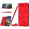 FERLAN Cover per Motorola Edge 50 Fusion Pelle Premium Portafoglio Protezione Wallet Libro Flip Case Magnetica Supporto Custodia per Motorola Edge 50 Fusion - Rosso