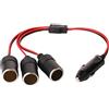 GTIWUNG 12/24V Cavo di Prolunga per Presa Accendisigari, Auto Accendisigari 3-Way Splitter, Presa Accendisigari 1 a 3, da Maschio a Femmina, Adattatore con Indicatore LED, con Fusibile
