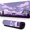 Hearda Modello Tappetino Mouse, 3D Stile Giapponese Tappetino Mouse XXL/XL/L, Tappetino Mouse Gaming con Base in Antiscivolo e Bordi Cuciti, Mouse Pad per Ufficio e Casa (Viola,600x300x3mm)