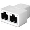 H.May Connettore di Rete RJ45 a Coppia Connettore di aggancio a Testa Passante di Rete/Testa di Cavallo/Una a Due prolunghe/Testa di Cavallo Splitter per Cavi di Rete (Tee-Head White)