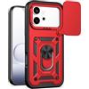 HONLEN Custodia Adatta per HONOR 600 5G (6.57 Inches), Cover per PC Armor Anello kickstand con Base Magnetica - Rosso
