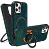 COODIO Cover in Pelle con Supporto Girevole di 360° per iPhone 13 PRO 6,1 Pollici, Custodia Magnetica Compatibile con MagSafe, Cover Sottile e Creativa, Verde Scuro