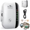 Giurui Pingerpro - Booster WiFi da gioco, ripetitore WiFi Pinger Pro, ripetitore di segnale WiFi fino a 5000 mq e 45 dispositivi, Nano Range WiFi Extender con porta Ethernet, per la casa (1 pz)