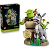 LEGO Shrek, Ciuchino e Gatto con gli Stivali - Kit Modellismo Cinematografico per Adulti - Set da Esposizione con 3 Personaggi - Decorazione per Scrivania o Mensola - Regalo per i Fan dei Film - 72423
