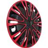 CONGARTENO Coprimozzi per Auto da 15 Pollici in Materiale PP Resistente Coprimozzi Ruota Decorativi Rosso Nero per Protezione Mozzo Installazione Semplice senza Attrezzi Accessorio