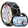 Bricozone Catene Da Neve Auto Macchina In Metallo 9 mm Omologate Montaggio Rapido Per Auto Macchina Furgone SUV Camion Tensionatore Autobloccante (Misura 95)