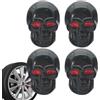Joberio 4 tappi per valvole pneumatici a forma di teschio, per moto, SUV, camion, moto