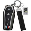 WUZUTU Custodia per chiave auto in metallo e silicone, compatibile con BYD Dolphin Surf Seal U DM-i Sealion 7 Shark 6 Atto 3, custodia per chiave telecomando auto, B-nero