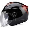 LIONCIANO Casco Per Adulti Con Doppia Visiera, Fibbia Di Sicurezza a 7 Paragrafi, Calotta In Abs Combinata Con Strato Tampone In Eps Per Fornire Una Migliore Protezione Alla Guida(Nero,56-60CM)