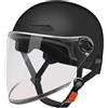 Ancsttu Casco Mezzo Gatto Uomo, Casco Aperto Adulti Unisex, Apertura Rapida Stile Retro per ATV Scooter Uso Donna Uomo Giovani Appassionati Outdoor