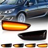 OZ-LAMPE Frecce Laterale Dinamico a LED per Vauxhall Astra J K Zafira C Insignia B Grandland X, Indicatori di Direzione Laterale a LED Canbus, Nero 2 Pezzi