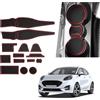 BIBIBO Tappetini in gomma antiscivolo compatibili con Ford Puma ST Line 2020 - 2024, tappetini in gomma per auto, tappetini antiscivolo (rosso)