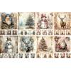 Craft Kreatively Carta di riso per decoupage, motivo Babbo Natale, blu e rosa, 21 x 29 cm, 4 fogli, 32 pezzi, 8 disegni unici, design versatili per progetti artistici e artigianali CRAFT KREATIVELY