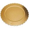 Generico 10 pezzi vassoio 22 cm tondo in cartoncino oro piatto sottotorta ala con bordo smerlato
