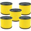 vhbw 5x filtro a pieghe piatte compatibile con Basic B-NT 1250/1, B-NT 1250 aspiratore - giallo