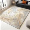Generico Soffice Per Camera Da Letto Tappeto, Hd Piante Foglie Di Palma Shaggy Per Soggiorno Tappeti 120 X 170 Cm Antiscivolo Tappeti, Lavabile, Per Cucina, Stanza Dei Giochi, Decorazione Per La Casa Bianco