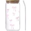 Generico Bicchiere Di Con Cannuccia E Coperchio - 500 ml Bicchiere Con | Barattolo Da Bere,Per Caffè Freddo Cocktail Tè Acqua Da Bere Ragazze Adolescenti Casa Bar Cucina
