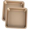 UPKOCH Teglie da Forno Oro Set 2 in Acciaio al Carbonio Quadrate