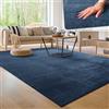 Paco Home Tappeto Moderno e Morbido per Soggiorno a Pelo Corto Lavabile Fluffy Uni Effetto Pelliccia Senza Tempo Elegante Antiscivolo Facile da Pulire, Colore:Navy-Blu, Dimensione:120x160 cm
