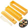 GUOYOU 4 Pezzi Kit Sushi, Multifunzione Semplice Sushi Maker, DIY Onigiri Stampi Plastica, Versione Semplice Quadrata con Stampo per Rotoli Riso Cucchiaio Riso Adatto Principianti (Rotondo)