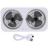 OVAQUIXI Ventilatore da Tavolo a Doppia Testa, Ventilatore da Tavolo Rotante Portatile Ricaricabile Tramite USB con Raffreddamento Silenzioso con Design Sospeso, per Tenda da Campeggio