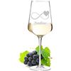 polar-effekt Leonardo Puccini Bicchiere da vino 560 ml con incisione personalizzata, motivo simbolo dell'infinito - cristallo - vino bianco, vino rosso - compleanno, Natale, fidanzamento, anniversario - regalo