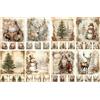 Craft Kreatively Carta di riso per decoupage con Babbo Natale, dorata, 21 x 29 cm, 4 fogli, 32 pezzi, 8 disegni unici, design versatili per progetti artistici e artigianali CRAFT KREATIVELY