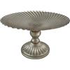 SiSinkal Vassoio contenitore per fiori in argento anticato con piedistallo in ferro, diametro 24 cm, per centrotavola, decorazione per la casa, esposizione di frutta floreale (25W903)