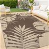 Homaxy Tappeto da esterno impermeabile, antiscivolo, reversibile, in plastica, facile da pulire, per campeggio, patio, spiaggia, picnic, cortile, 180 x 270 cm, beige e marrone