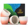 TEANAGOO Tazza di Tè Giapponese - Set 4 Pezzi con Tazze Asiatiche Senza Manici, 160ml/5.6 Oz, Gradient Navy Black H24