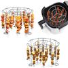 Homikit Accessori per friggitrice ad aria calda, 2 pezzi da 15,6 cm, rotondi, in acciaio inox, griglia con 56 spiedini, supporto rimovibile per friggitrice ad aria, cottura uniforme, lavabile in
