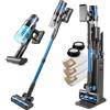 CLEANmaxx AeroTec 500 - Aspirapolvere a batteria con stazione di aspirazione, intelligente e senza fili, svuotamento automatico della polvere da 3,5 l, 34 kPa, autonomia 60 minuti, filtro HEPA