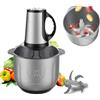 QIAKEFE Hachoir elettrico 5L, con Ciotola in Acciaio Inox 500W, Frullatore Tritatutto Multifunzione per Verdure, 5 Livelli di Velocità, 6 Lame Rimovibili per Carne, Verdure e Frutta (4L)