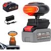 QIAKEFE Riscaldamento per auto con batteria e caricabatterie, riscaldamento portatile per auto con 2 livelli (30-80°C), riscaldamento ricaricabile, protezione da surriscaldamento e inclinazione, rotazione a