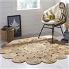 Vipanth Exports Tappeto in iuta naturale, intrecciato a mano, design cerchio, tappeto per soggiorno (colore: beige, 90 x 90 cm)