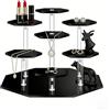 Autilyshop Espositore in acrilico con 7 ripiani per dessert, gioielli, torte, multiuso, tra cui cucina, camera da letto, ufficio (nero)