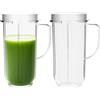 Yur1help Tazze Chiare di Ricambio per Frullatore, Sostituzione Bicchiere Trasparente Alta Spremiagrumi Accessori per 250w Magic Bullet Blender Juicer Mixer