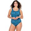 Ulla Popken Donna Costume Intero Blu 54+