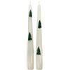 Cereria Di Giorgio - 2 Candele Coniche Decorate con Alberi di Natale - Colore Bianco - Diametro 2.2 cm Altezza 25 cm - Durata 7 ore - Astuccio Decorato - Idea Regalo Natale - Christmas Collection