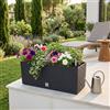 WELL HOME MOBILIARIO & DECORACIÓN Fioriera per fiori, grande vaso per esterni/interni, in plastica effetto rattan, per terrazza, giardino o soggiorno, resistente ai raggi UV, 18,6 x 51,4 x 19,2 cm, colore antracite