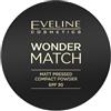 Eveline Cosmetics Wonder Match Cipria Compatta con SPF 30 - Finish Opaco, Formula Vegana, Copertura da Media a Completa